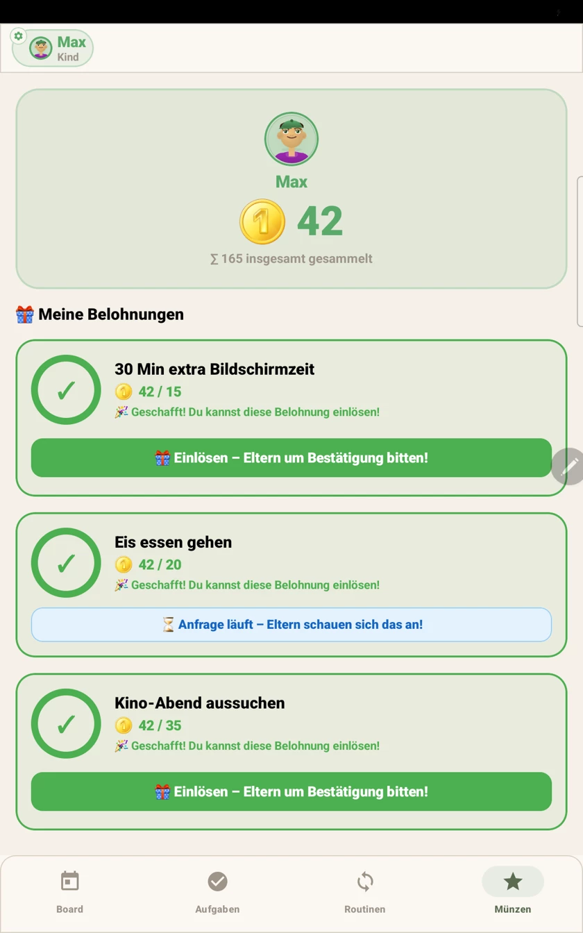 ClaaroPlan task approval and coin system
