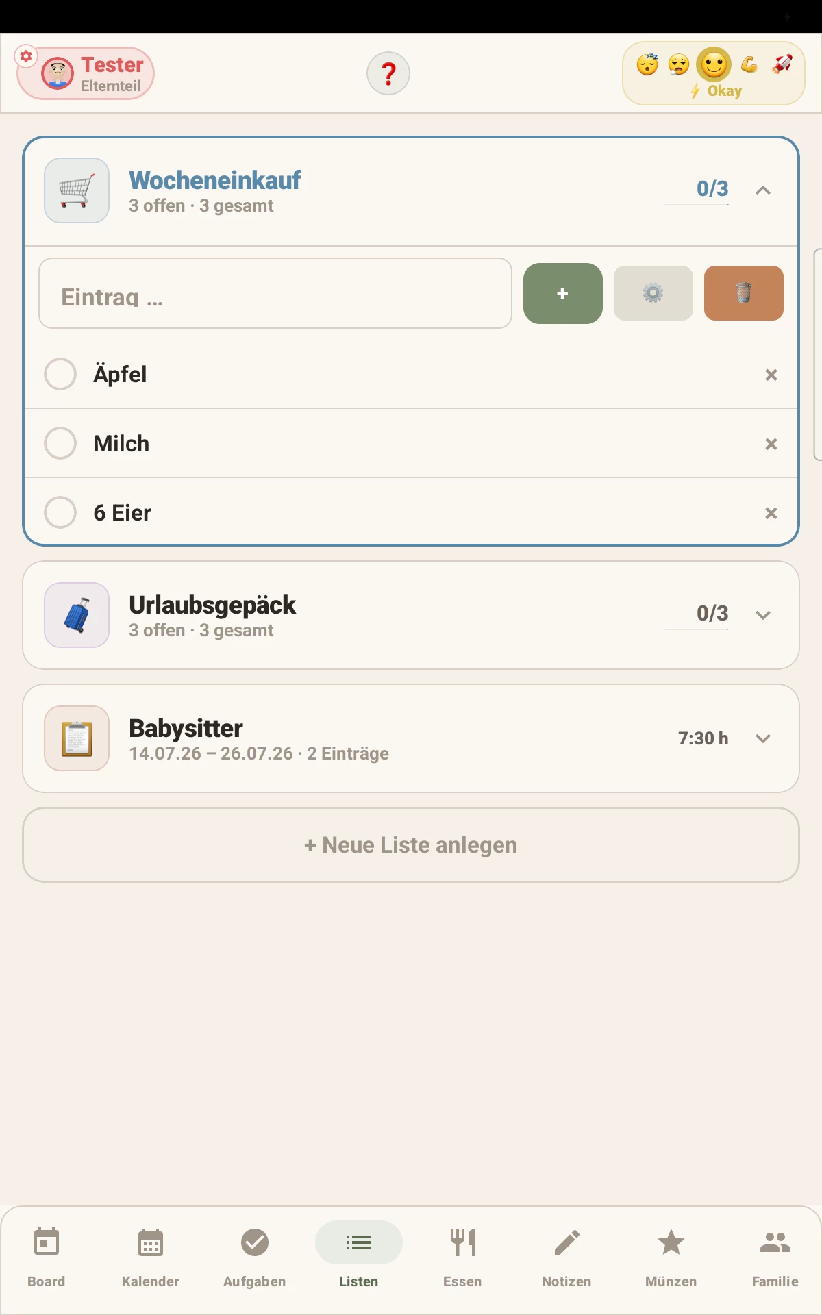 ClaaroPlan shopping lists and recipes